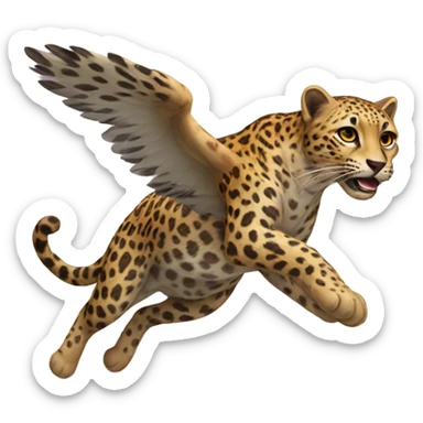 flying leopard  sticker