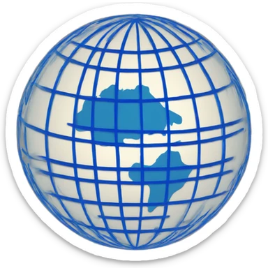 globe with blue meridians sticker