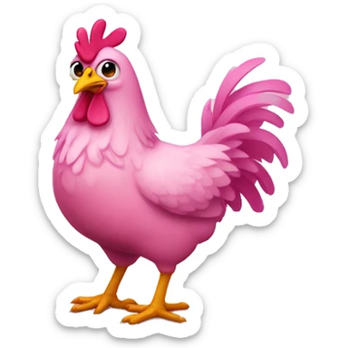 Pink chicken  sticker