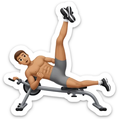 man laying down bicycle-crunches exercise sticker