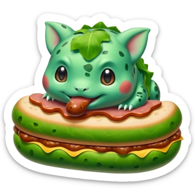 bulbasaur eating sausage sticker