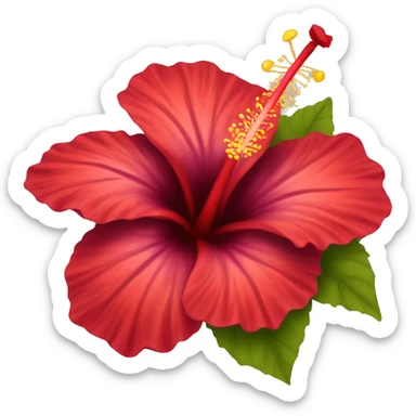 Red hibiscus flower  sticker