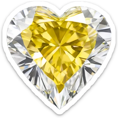 Heart shaped 56-carat yellow diamond sticker