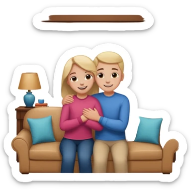 siblings sharing in a living room sticker