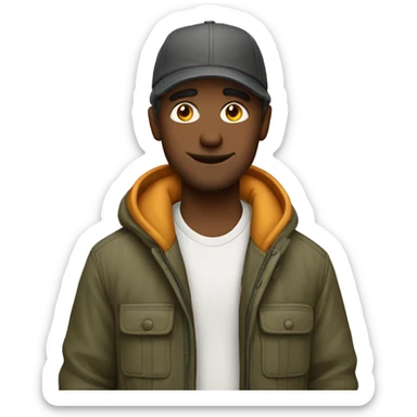 cool guy in outdoor attire sticker