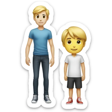 slender boy standing next to a mini cooper sticker