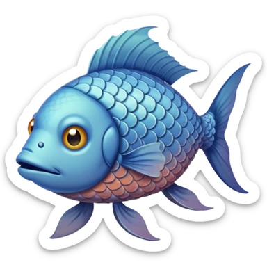 really sad fish with legs  sticker