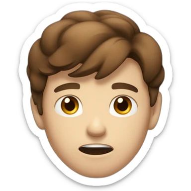 A 20 years Old angry boy with Brown hair saying “NO” with his hand sticker