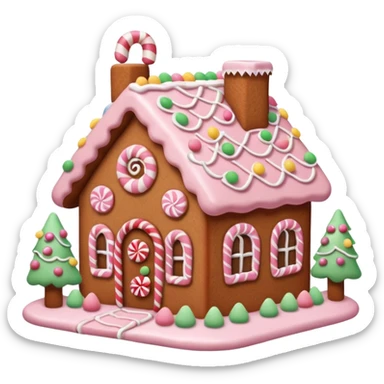 Cute light pink gingerbread house aesthetic  sticker