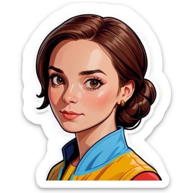 realistic portrait of a woman sticker