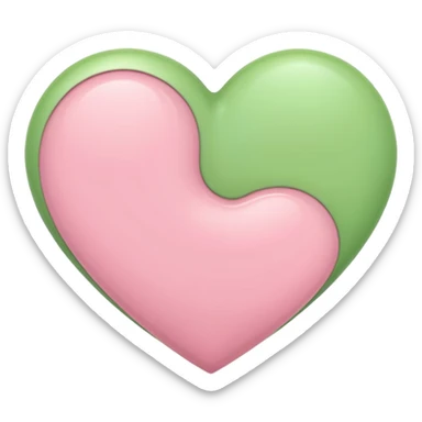 A half light green half light pink heart sticker