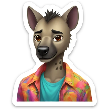 Cool anime cartoon male sassy dreamy amazing hyena  sticker