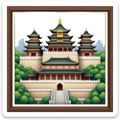 Cinematic Realistic Imperial City of Hu·∫ø Landmark Emoji, showcasing historic palaces and temples rendered with intricate textures and regal, soft lighting. sticker
