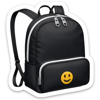 sac a dos plat noir type sport sticker