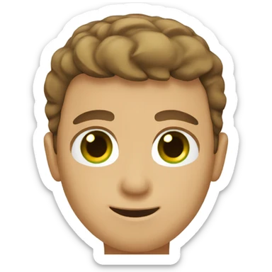tan guy with short brown hair and green eyes  sticker