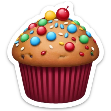 burgundy muffin candy on top sticker