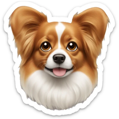 Papillon dog with bubble on nose sticker