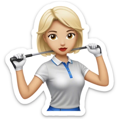 Female Golf swing sticker