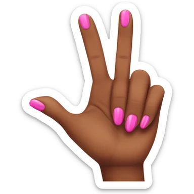 African American thumb up with pink nails sticker