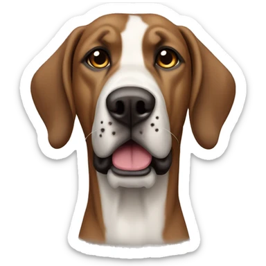 Brown and white hound mastiff sticker