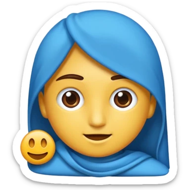 Mavi ateşli mavi kalp sticker