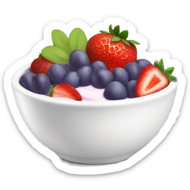 fruit yogurt bowl with strawberries and grapes sticker