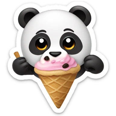 Panda eating ice cream sticker