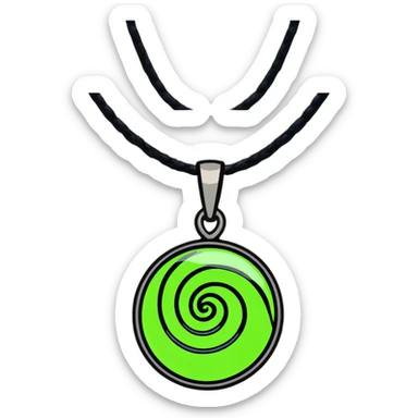Moana's necklace with heart of Te Fiti green spiral stone sticker