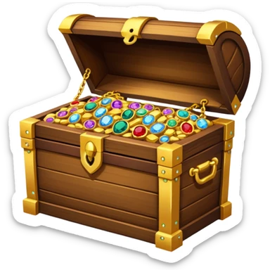 treasure chest with jewelery in it sticker