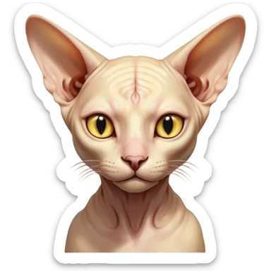 aesthetic brilliant divine lighting, oil paint  -  hieronymus bosch phantasmagoric mutated beautiful ethereal body of evil sphynx sticker