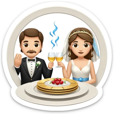 greek wedding breaking plates sticker