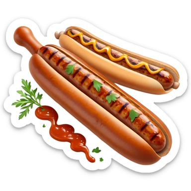 Cinematic spicy chipotle sausage, glistening with smoky, tangy sauce, charred and grilled to perfection, sliced open to reveal juicy filling, served with fresh herbs, rich and flavorful, detailed and appetizing. sticker