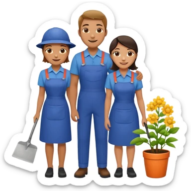 Housekeeping and gardener Couple sticker