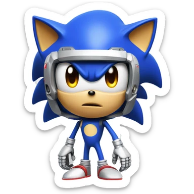 sonic from sony as a cyborg or robot sticker