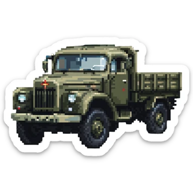 ZIL 130 truck, vintage Russian military truck sticker