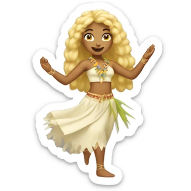 Blond tahitian dance girl sticker