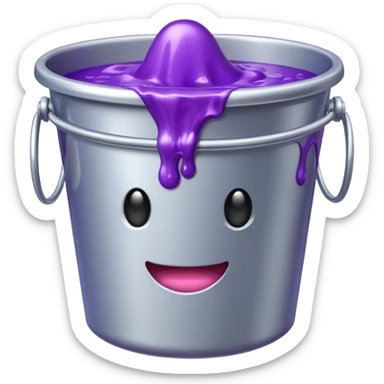 silver bucket filled with purple slime sticker
