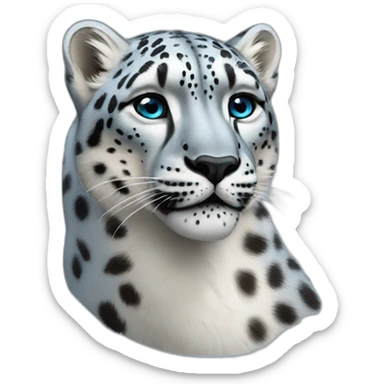Snow-leopard-male-blue-skin sticker