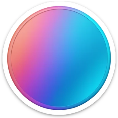 
One  Rotate 45 degree  coin color in in gradient of turquoise, blue, pink, purple, and coral sticker