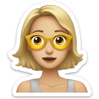 Mujer los ojos viendo hacia arriba mientras abre la boca y saca la lengua sticker