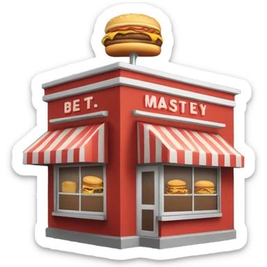 fastfood restaurant building sticker
