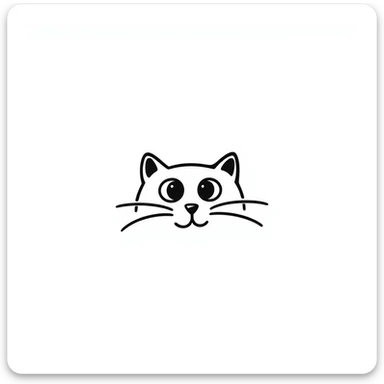 simple cat face with whiskers sticker