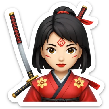 samurai girl sticker