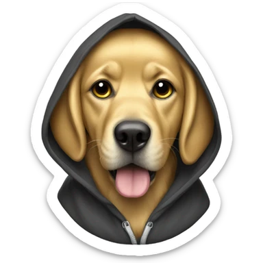 Golden dog with hoodie sticker