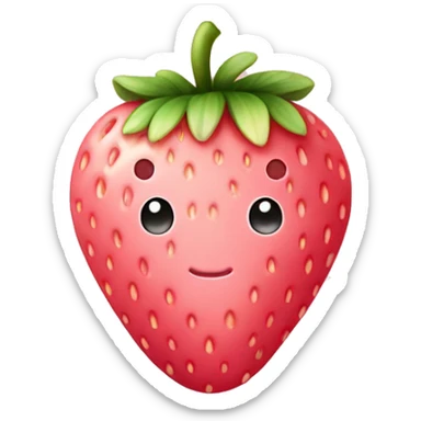  Single pastel pink cute strawberry fruit sticker
