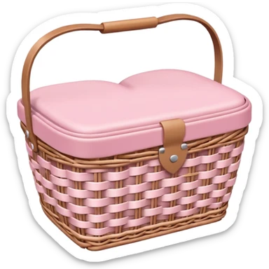 Baby pink heart shaped picnic basket sticker