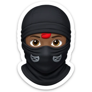 Black fabric Limbless ninja/robber balaclava ball sphere! It’s rollable sticker