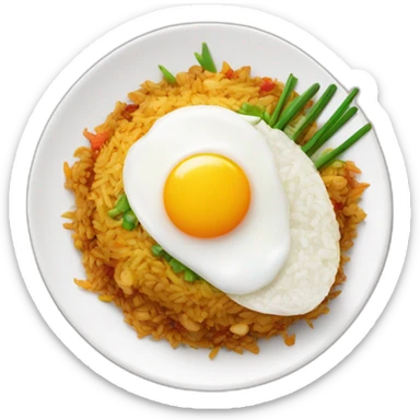 nasi goreng with egg on a plate sticker