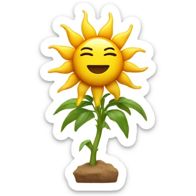 Sun with arms legs and a smiley face  sticker