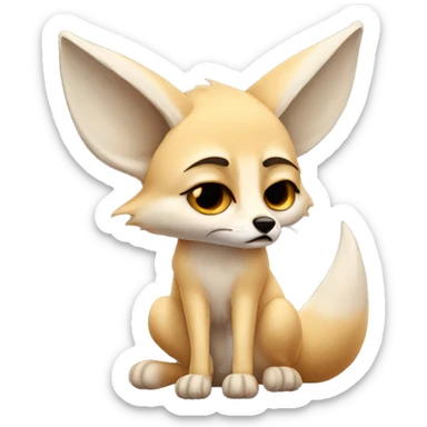 Sad Fennec Fox Crying sticker